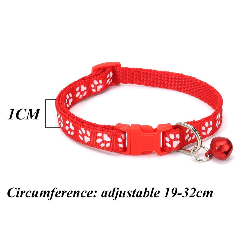 [Australia] - Xiaolanwelc@ 12Pcs/lot Pet Dog Collar with Bell Adjustable 19-32cm Reflective Nylon Dog Collar Durable Heavy Duty for All Breed All Weather 