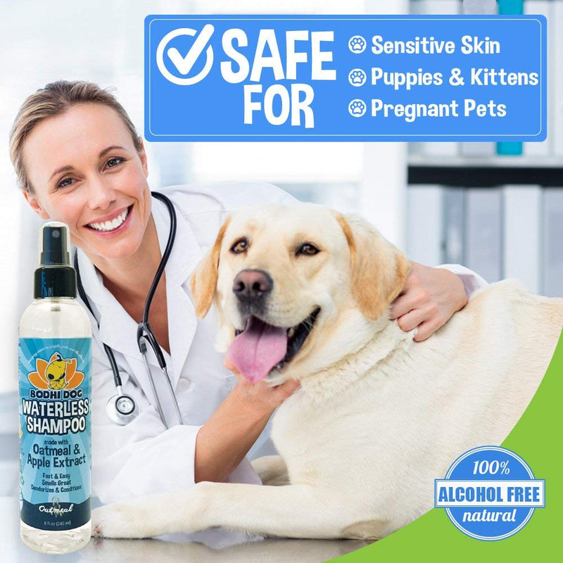 New Waterless Dog Shampoo | All Natural Dry Shampoo for Dogs or Cats No Rinse Required | Made with Natural Extracts | Vet Approved Treatment - Made in USA - 1 Bottle 8oz (240ml) - PawsPlanet Australia