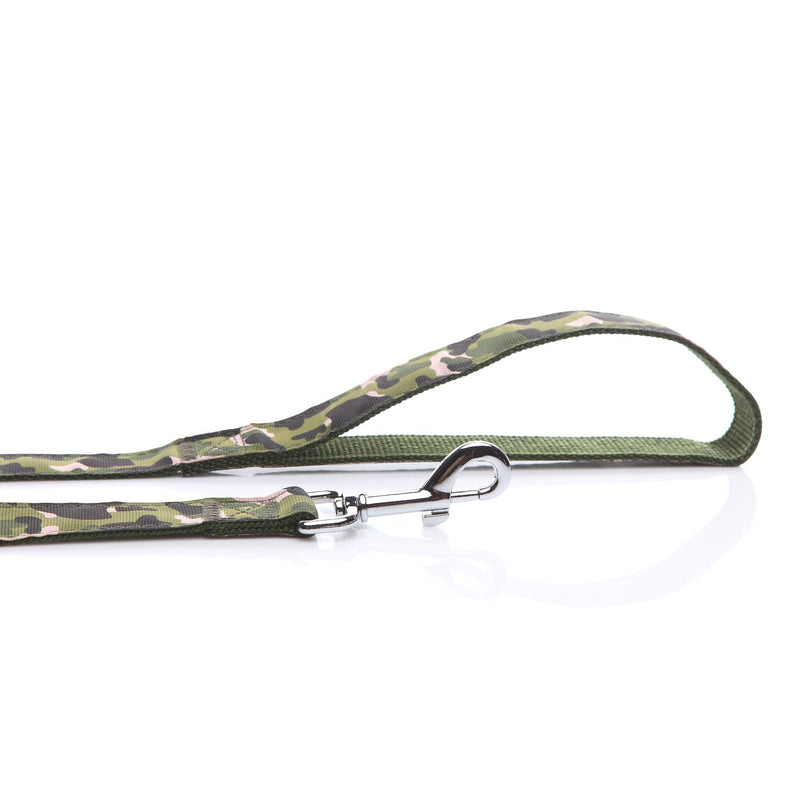 [Australia] - Strong Durable Dog Leash, 6 Foot Long, 1 Inch Wide, Nylon Camouflage Dog Leash for Small Medium Big Large Dogs Green 