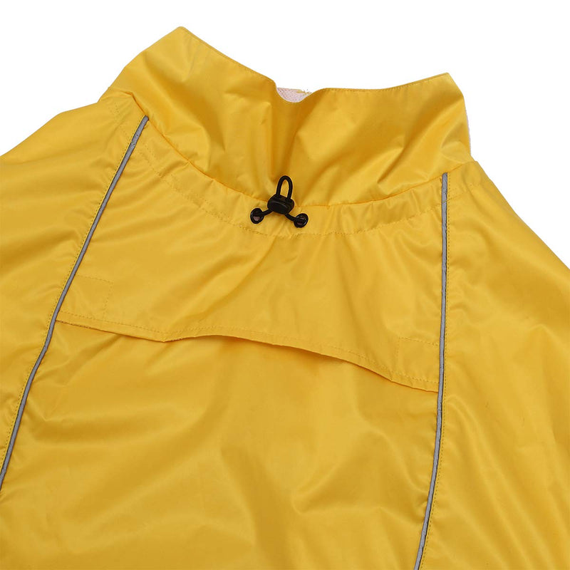 Dog raincoat, rain poncho for dogs, rain gear for dogs, dog clothes with adjustable bands and drawstring, fit for medium large dogs - Yellow - XXL - PawsPlanet Australia