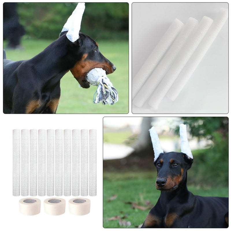 FRCOLOR 10pcs Tools Tape Dog Ear Stand Fixed Support Ear Support Tool Ear Stand up Support Dog Ear Standing Tool Dog Accessory Pet Dog Supply Dog Ear Correct Fixed Rod Foam Dedicated White - PawsPlanet Australia