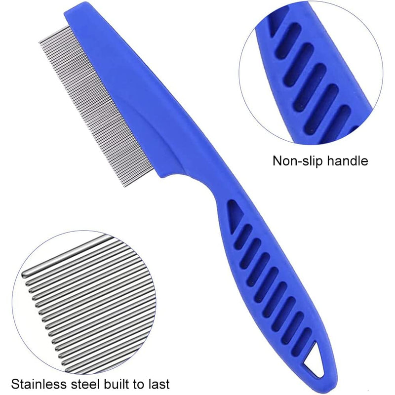 BAOSROY Flea Comb for Cats, lice comb, flea comb for dogs, flea comb, lice comb for dogs, tear stain remover comb, grooming comb for dogs and cats, dust comb for cats, lice comb stainless steel, for cats and dogs, 4 pieces - PawsPlanet Australia