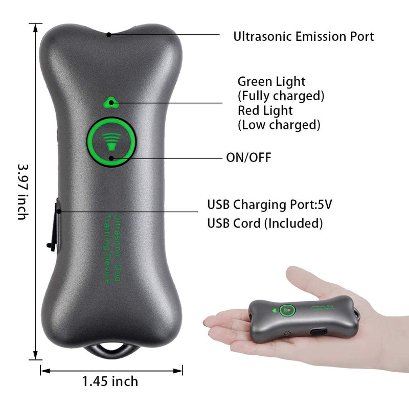 WERPOWER Anti Dog Barking Device Ultrasonic Dogs Bark Stopper, Dog Training Tool Rechargable Handheld Anti-Bark Device Safe & Human Indoor Outdoor Training For Small Large Dogs (green) - PawsPlanet Australia