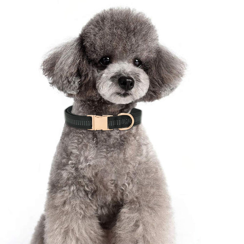 Reflective Stitching Dog Collar, Adjustable Padded Dog Collar, Gold Bow Tie Metal Collar, for Small Medium Large Pet, Golden - PawsPlanet Australia