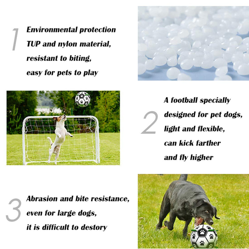 Dog Soccer Ball with Grab Tabs, Indestructible Tough Durable Interactive Tug of War Dog Tug Toy, Lightweight and Water Resistant Suitable for Indoor & Outdoor, Pets Training Football Toys - PawsPlanet Australia