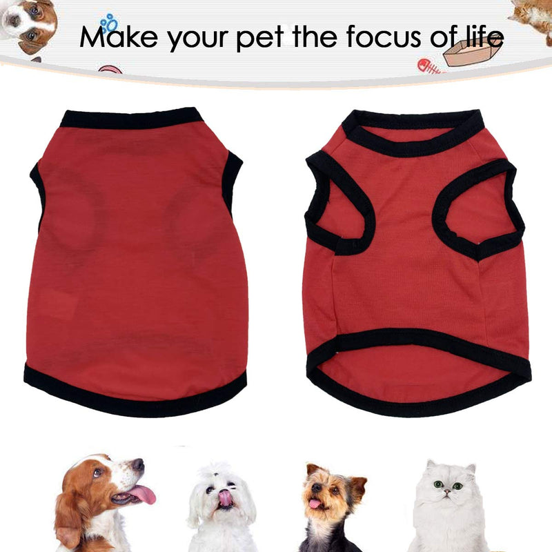 3 Pack Dog Shirts Puppy Clothes Blank Clothing, Pet Vest T-Shirts Cat Black Vests Apparel, Doggy Summer Shirt Soft Breathable Outfits for Small Extra Small Medium Large Dogs (XS) X-Small Black Red Green - PawsPlanet Australia