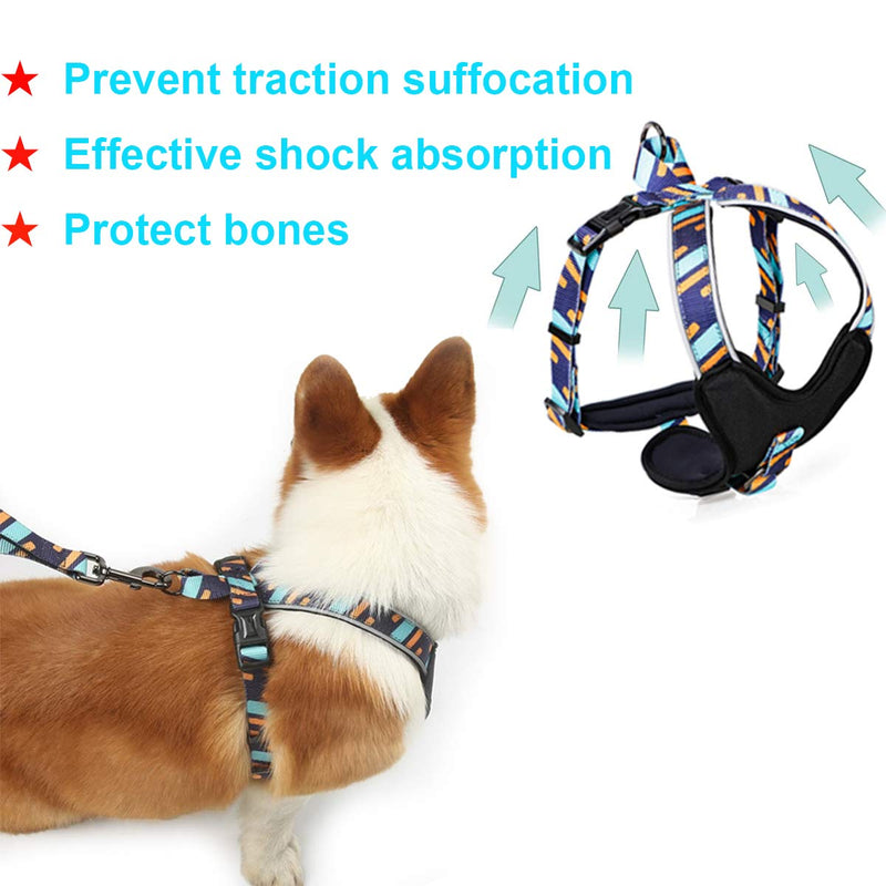 Mycicy Reflective No Pull Dog Harness Adjustable Nylon Outdoor Vest for Small Medium Dogs Easy Control Pet Red M (Neck: up to 15.5". Chest: 22-26".) - PawsPlanet Australia