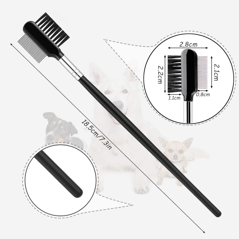 Pack of 2 Tear Stain Removal Comb YUTOU Double-Sided Dog Eye Comb Tear Stain Remover Comb Eyelash Brush Grooming Comb Dog Flea Combs for Small Cats Dogs Remove Crust and Mucus - PawsPlanet Australia