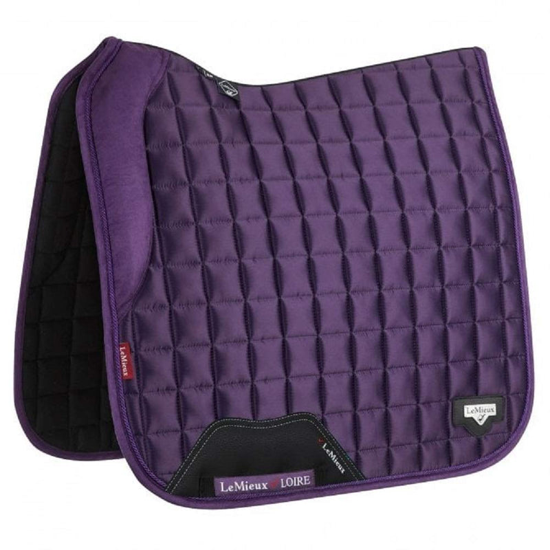 LeMieux Loire Memory Satin Dressage Saddle Pad - Square - Bamboo Lining with Friction Free Binding and Girth Protection - Large L Black - PawsPlanet Australia