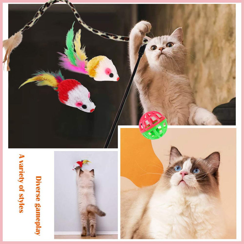 Cosyres Kitten Toys Interactive Cat Toys Assorted 21Pcs for Indoor Cats Tunnel, Feather, Mouse Mice Balls and Bells Toys for Cat Puppy - PawsPlanet Australia