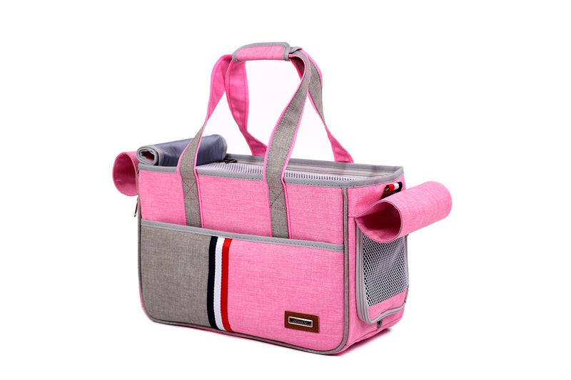 [Australia] - JPTACTICAL Pet Carrier Bag for Dogs or Cats | Pets Carriers with Locking Safety Zippers |Airline Approved Travel Pet Carriers | Perfect for Dogs, Cats, Small Pets Pink 