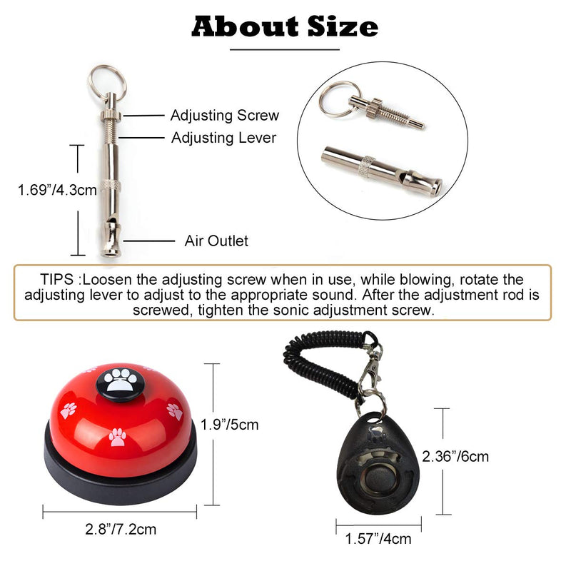 [Australia] - JOYSOG Dog Door Bells for Potty Training,5Pcs Pet Dog Training Kit Pet Supplies,Dog Doorbells with Dog Training Clickers Whistles for Dogs to Ring to Go Outside,Potty,Eating 