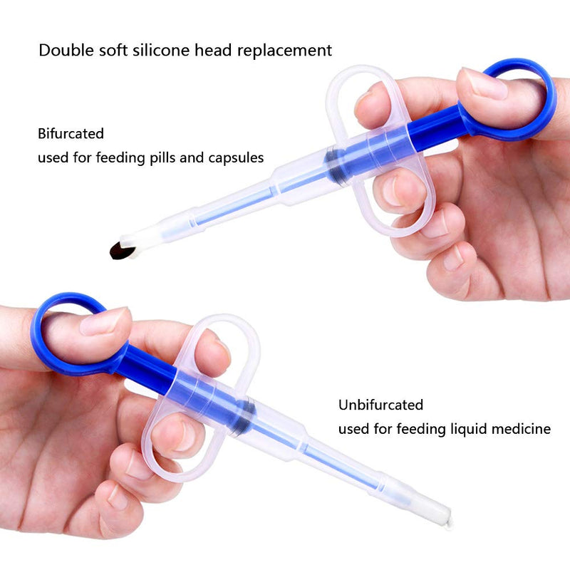 Nifocc Pet Medicine Feeder Pet Pill Syringe Pet Liquid Feeding Dispenser Feeding Tool with Soft Silicone Tip for Dogs Cats Birds Small Animals Blue and Red 2 Pcs - PawsPlanet Australia