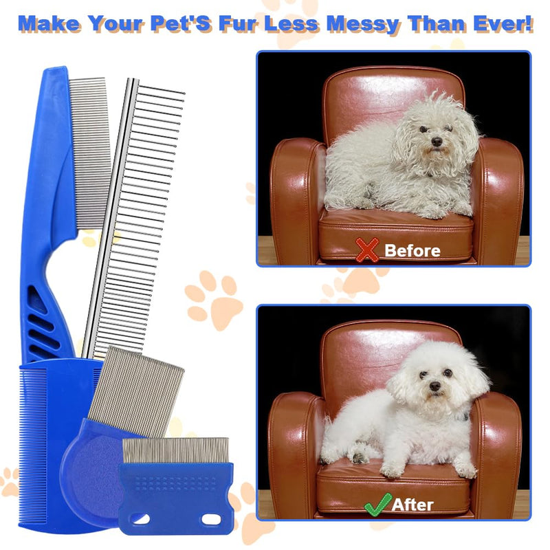 Flea Comb for Cats and Dogs Comb, Pack of 5 Stainless Steel Flea Comb, Pet Comb, Lice Comb Dust Comb, Pet Grooming Comb, Multifunctional Pet Hair Comb for Flea Control, Pet Care - PawsPlanet Australia