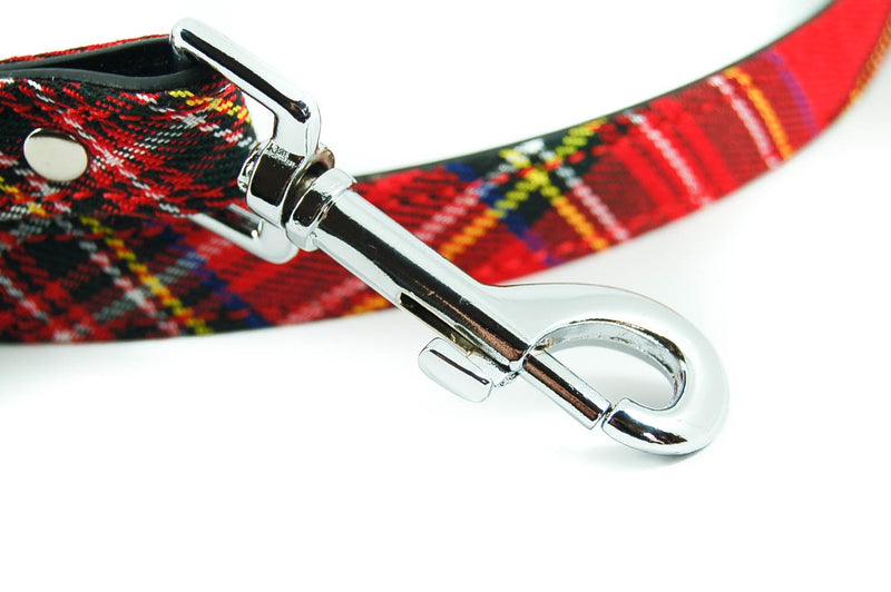 Pet Palace SALE Tartan Plaid fabric Dog Lead for dogs proud of their heritage (RED) red - PawsPlanet Australia