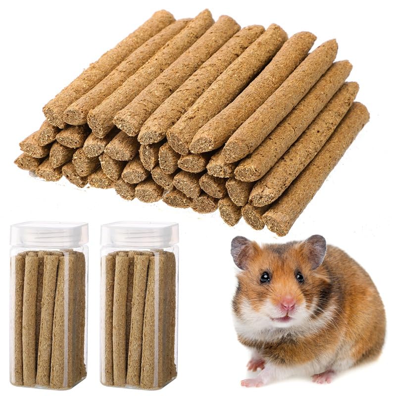 FANTESI Pack of 50 Timothy Hay Sticks, Rabbit Toy Chew Toy for Rabbits, Guinea Pigs, Hamsters, Chinchillas, Bunny Treats (Oats) - PawsPlanet Australia