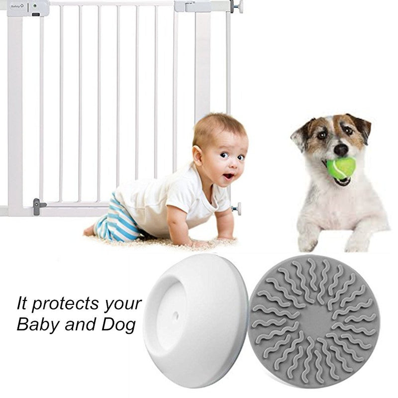 [Australia] - Vkania Baby Pressure Gates Wall Protector - Extra Wide Walk Through Pet Gate with Small Pet Door Wall Pad Guard, Child Kids Safety Tall Metal Dog Cat Stairs Gate with Extension Wall Mount Saver 