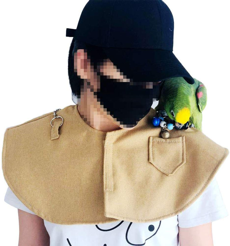 [Australia] - Parrot Anti-Scratch Shoulder Protector Multi-Purpose Bird Shoulder Shawl Bird Diaper for Small Medium Parakeets Cockatiels Sun Conures Macaws Love Birds Finches Lovebird Hang Bird Anklet & Toys Yellow 