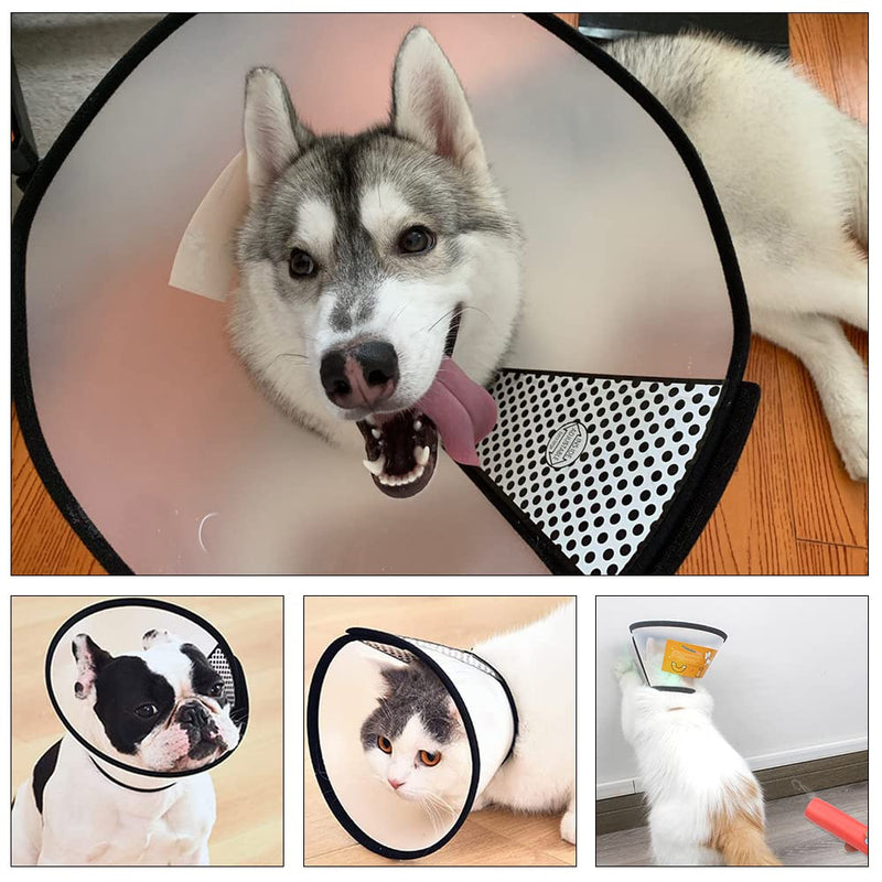 Adjustable Pet Cone Protective Collar Comfy Pet Cone Collar Plastic Elizabethan Neck Collar for Dogs and Cats - PawsPlanet Australia