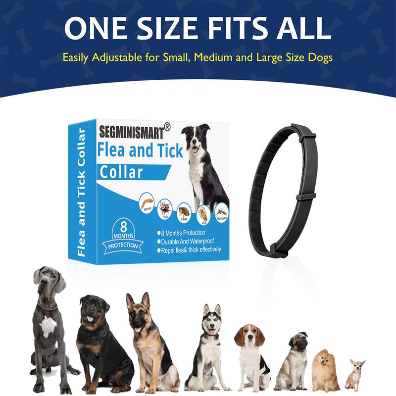 SEGMINISMART Flea and Tick Collar,Flea and Tick Prevention for Dogs,Dog Flea Collar,Pet Collar for Dogs and Cat,Adjustable & Waterproof One Size Fits All - PawsPlanet Australia