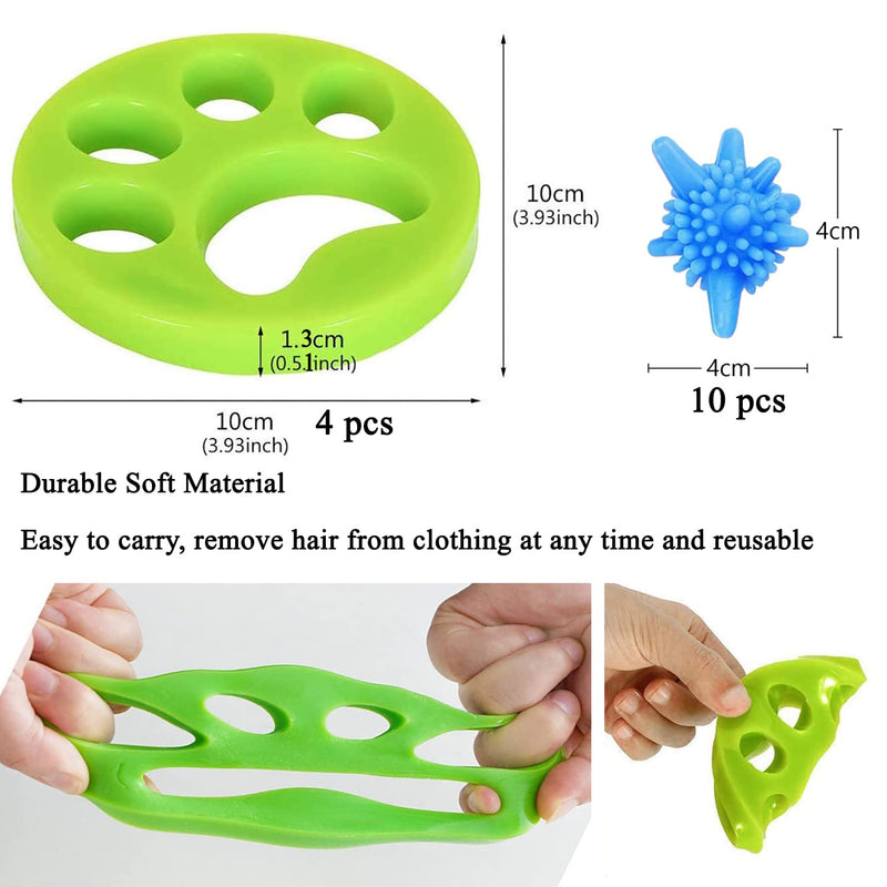 NC Pet Hair Remover 4 Pieces, Pet Hair Remover Washing Machine & Lint Filters, Removes Fur in Washing Machine and Dryer, Environmentally Friendly and Reusable + 10 Laundry Balls - PawsPlanet Australia