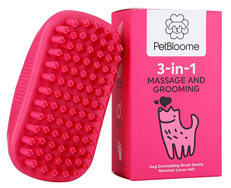 [Australia] - Dog Bath Brush, Grooming Brush and Massager for Pets - Dog Deshedding Brush Gently Removes Loose Hair - Shampoo Brush for Dogs - Best Dog Owner Gifts for Short, Medium and Long haired Dogs. 