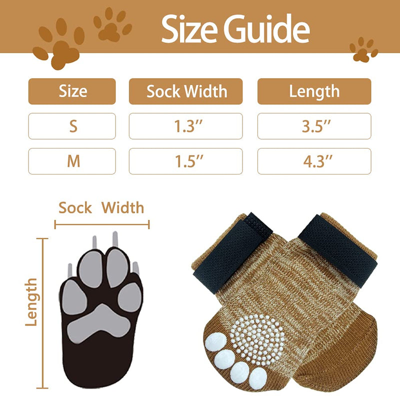 TAILGOO Non-Slip Dog Socks - 2 Pairs Adjustable Super Soft and Comfortable Anti-Slip Dog Socks with Rubber Pet Paw Protector Indoor Walking for Puppies Small Medium Dogs - PawsPlanet Australia
