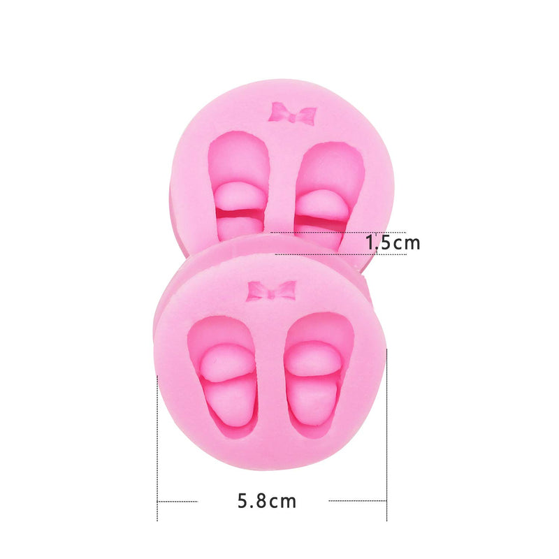 HengKe 2 Pcs Baby foot print Baking Molds 3D Baby Shoe Pair with for Fondant Fimo Clay, Soap Cake Icing Decoration Sculpted Flower royal Lace baroque scroll Silicone Mold Fondant Mold - PawsPlanet Australia