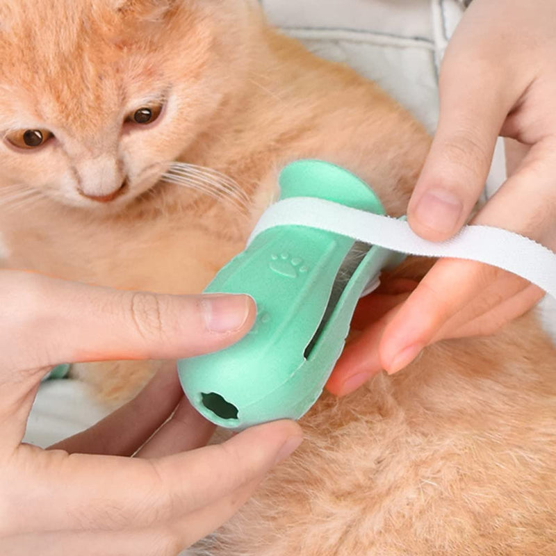 Mirrwin Silicone Cat Shoes Silicone Anti-Scratch Cat Shoes Adjustable Cat Shoes Adjustable Pack of 4 for Dogs or Cats to Prevent Scratches, Light Green - PawsPlanet Australia