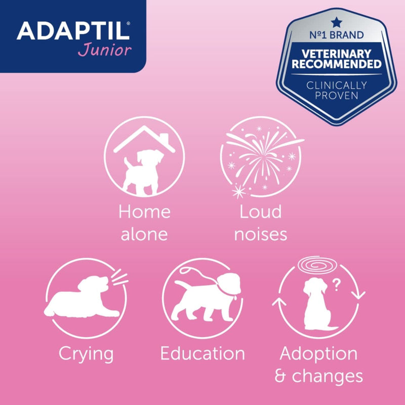 ADAPTIL Junior Adjustable Collar for puppies, proven to help reduce night crying, comfort when left home alone, training and socilisation - Puppy 1 Baby blue - PawsPlanet Australia