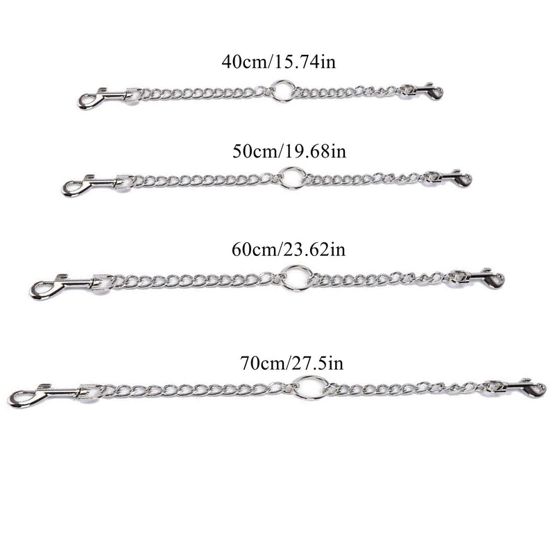 LERTREEUK Double Dog Lead Stainless Steel 2 Way Chain Double Dog Clutch Double Lead (70cm) 70cm - PawsPlanet Australia