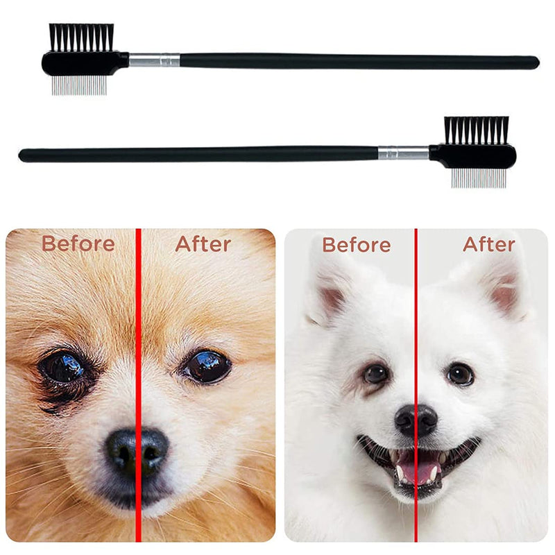 SIOPPKIK 2 pieces tear stain removal comb, dog eye care comb, double-sided dog eye comb for removing crusts and mucus - PawsPlanet Australia