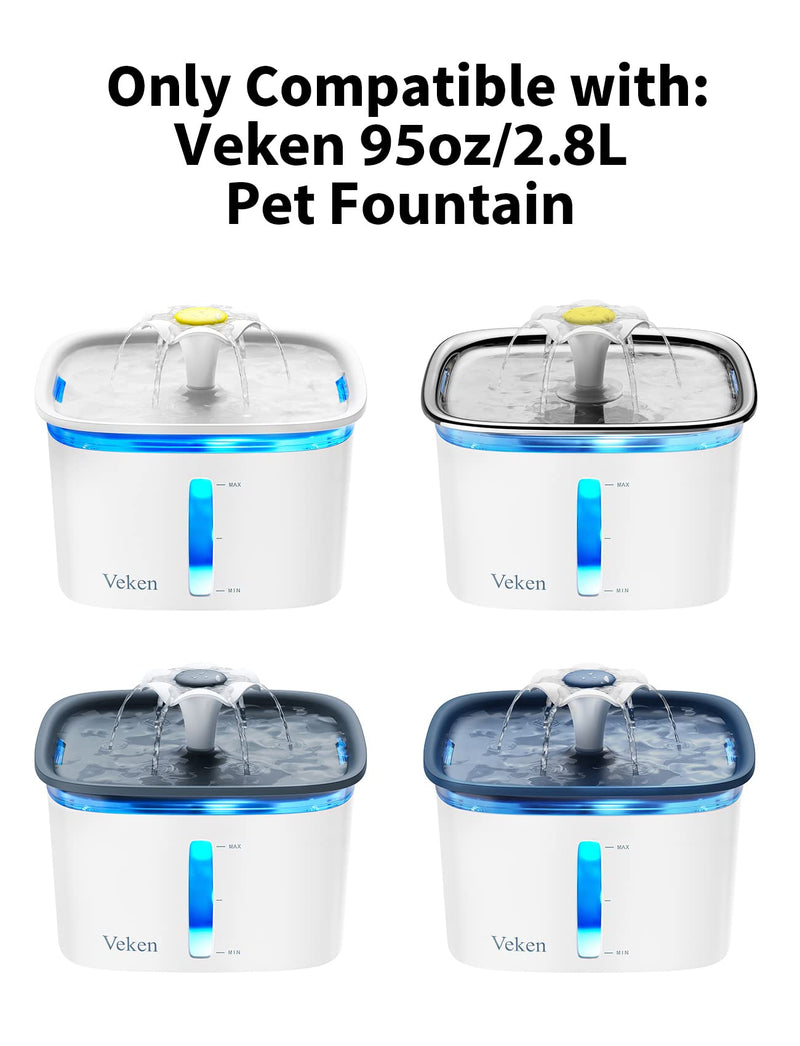 Veken Replacement Filters & Replacement Pre-Filter Sponges for 95oz/2.8L Automatic Pet Fountain Cat Water Fountain Dog Water Dispenser 8 Pack - PawsPlanet Australia