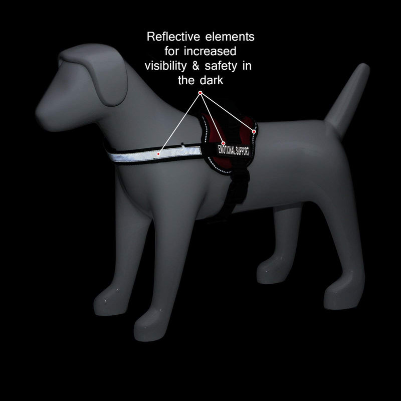 [Australia] - Emotional Support Dog Vest Harness With Reflective Straps, Interchangeable Patches, & Top Mount Handle - ESA Dog Vest in 8 Adjustable Sizes - Heavy Duty Emotional Support Dog Harness for Working Dogs Small, Fits Girth 22.5-26" Bright Red 