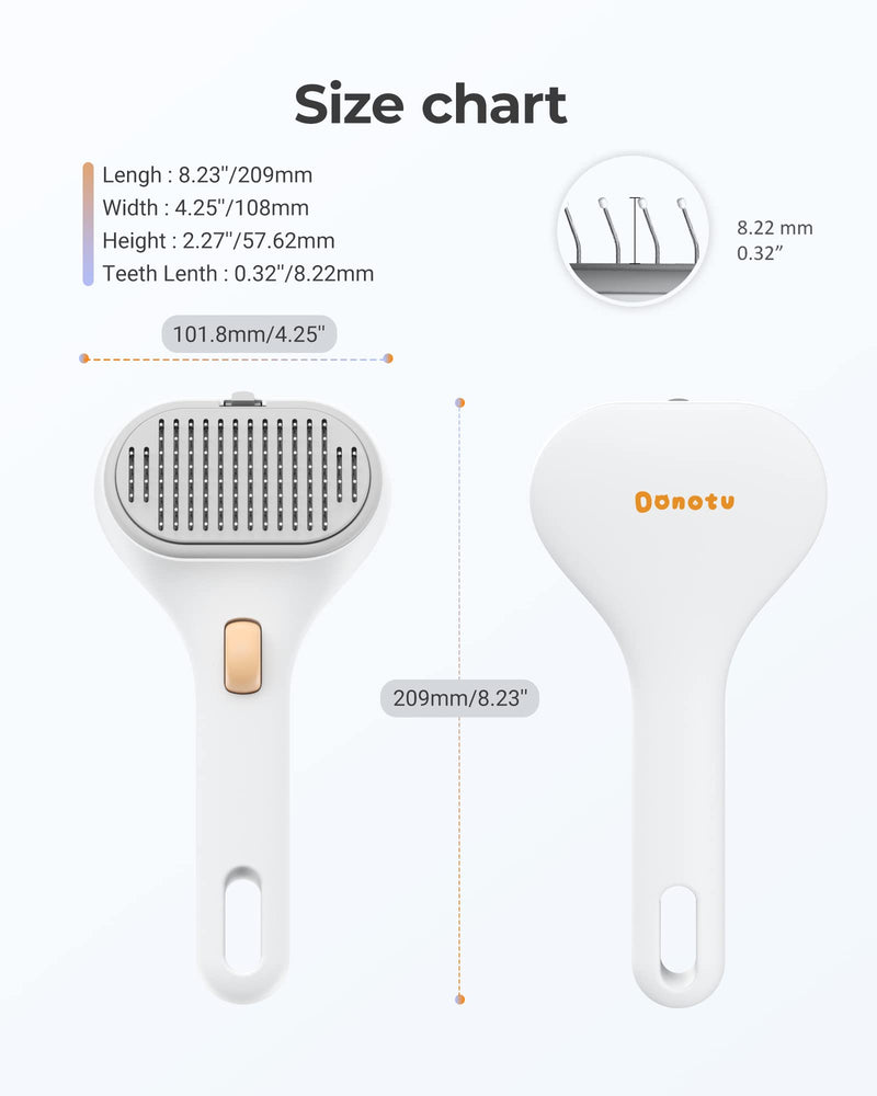 Donotu Cat Brushes for Domestic Cats, Cat Brush for Shedding Long or Short Haired Cats, Self-Cleaning Slicker Brush for Large, Medium and Small Dogs, Pet Grooming Tool Single Head Grey - PawsPlanet Australia