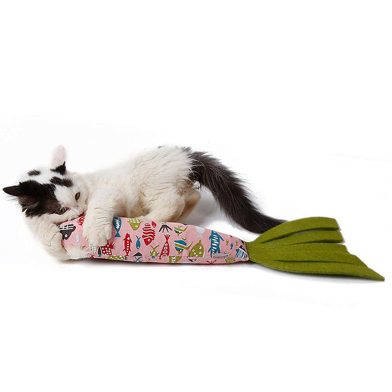 [Australia] - Vaburs Catnip Toys Cat Toy, Cat Chewing Toy Fish Shape Doll Catnip Chews Catnip Teeth GrindingToys Pets Pillow for Cats Pet Supplies New Pink 