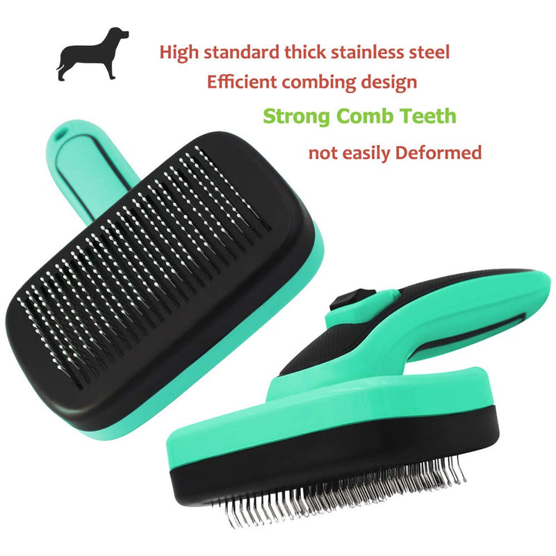 Briller Dog Brush, Cat Brush, Self Cleaning Slicker Brush, Removes Loose Hair and Dead Fur, Eliminates Tangles, Pet Grooming Brush,Suitable for Medium and Long Haired Dogs Cats Black - PawsPlanet Australia