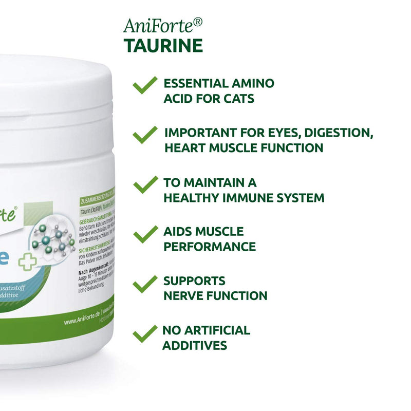 AniForte Taurine for Cats 100g - Natural Amino Acid Pet Supplement to Help Muscle Tremors & Nerve Function - PawsPlanet Australia