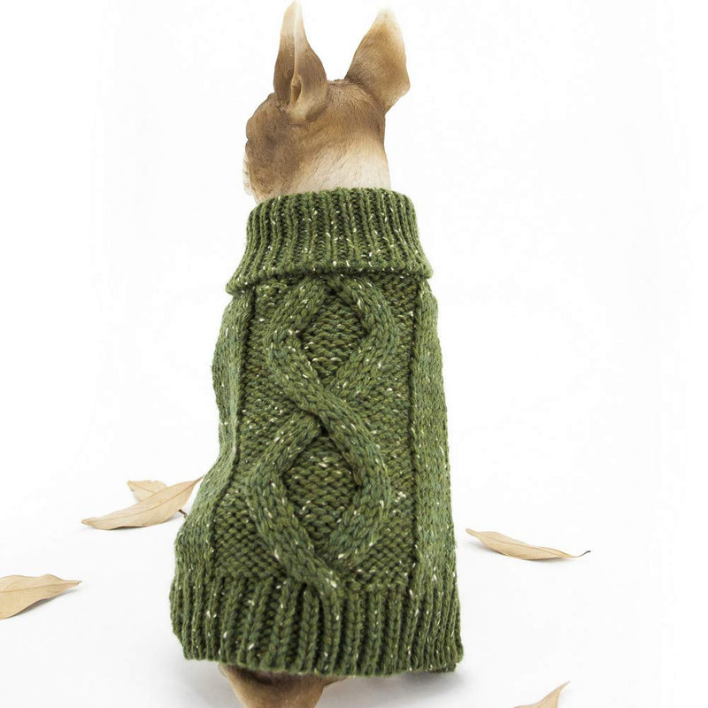 Apetian Dog Sweater Cold Weather Coats Winter Dog Apparel Dog Knitwear Clothing (L, SH004-Green) Large - PawsPlanet Australia