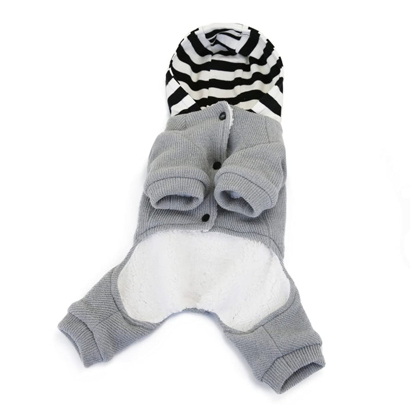 Dog Sweater Dog Clothes Fleece Dog Woolen Sweater Winter Warm Sweat Shirt 4 Legs Jumpsuit Simple Hoodie Fleece Sweater for Small Dog Medium Dog Cat Grey S - PawsPlanet Australia