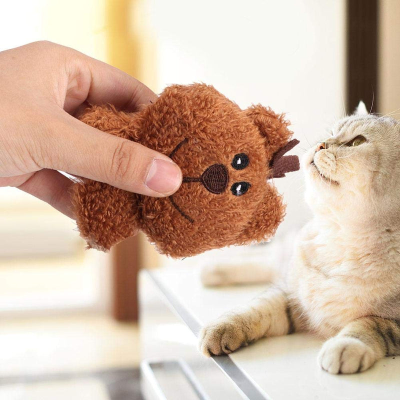 3Pcs Catnip Plush Toy Little Bear Shape Cat Chew Toys Interactive Pet Catnip Teeth Cleaning Toys Christmas Toy Gift for Indoor Cats Kitten - PawsPlanet Australia