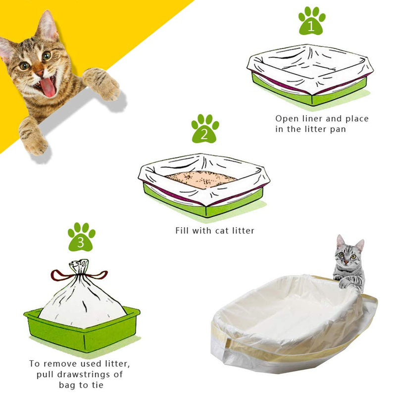 [Australia] - ZOSEN Cat Litter Box Liners with Drawstrings, Thick and Large Cat Litter Bags Durable Toy Storage Bag (91.4×48.3cm, 10 Liners) 