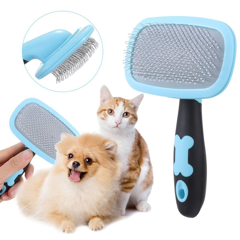 Pocktyle Slicker Brush for Cat Dog Massage Brush Deshedding Brush Grooming Brush Remove Loose Undercoat Blue-Large - PawsPlanet Australia