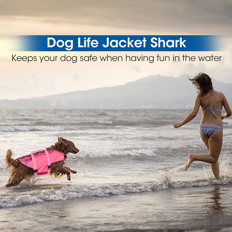 Dog Life Jacket, Mermaid Hot Pink, Ripstop Pet Floatation Vest Saver Swimsuit Preserver for Water Safety at The Pool, Beach, Boating - PawsPlanet Australia