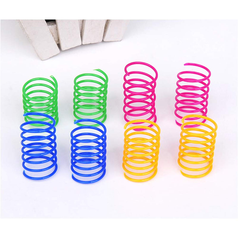 [Australia] - ISMARTEN 100 Pack Pet Wide Colorful Springs Cat Toys Plastic Coil Spiral Springs for Cat Kitten Pets (Random Color) 