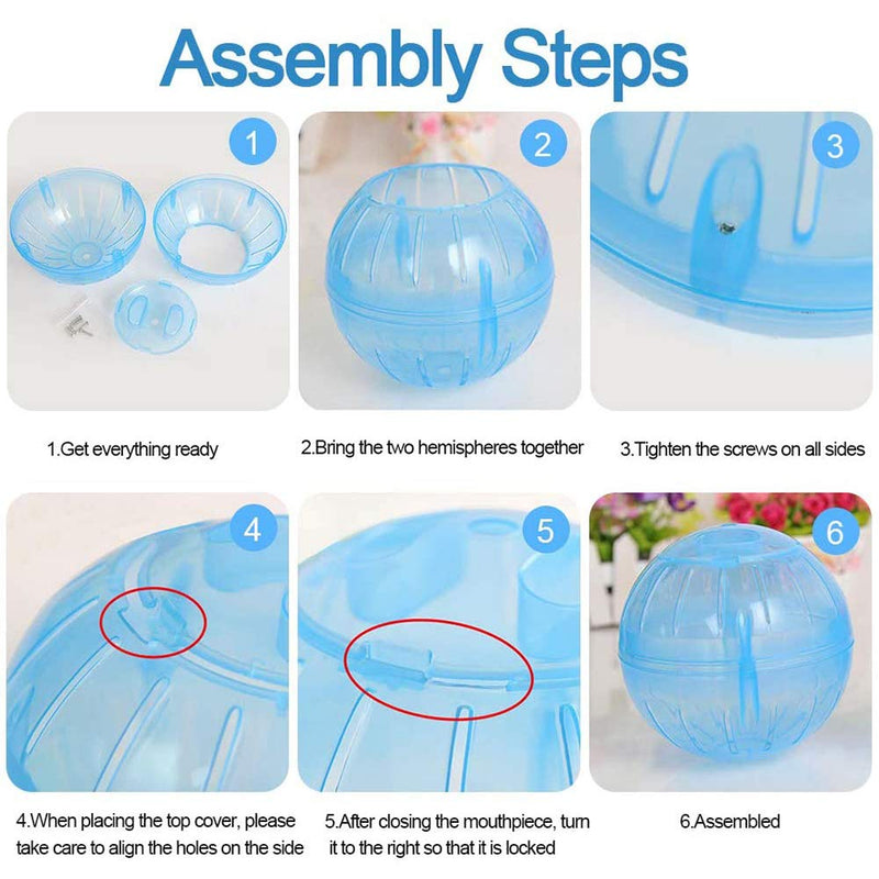 zfdg Hamster Plastic Ball, Small Hamster Exercise Ball, Small Hamster Plastic Ball, Hamster Running Ball, Pet Hamster Run Ball, for Totoro Mouse Squirrel Small Animal Pet Sports Training Toy (Blue) - PawsPlanet Australia