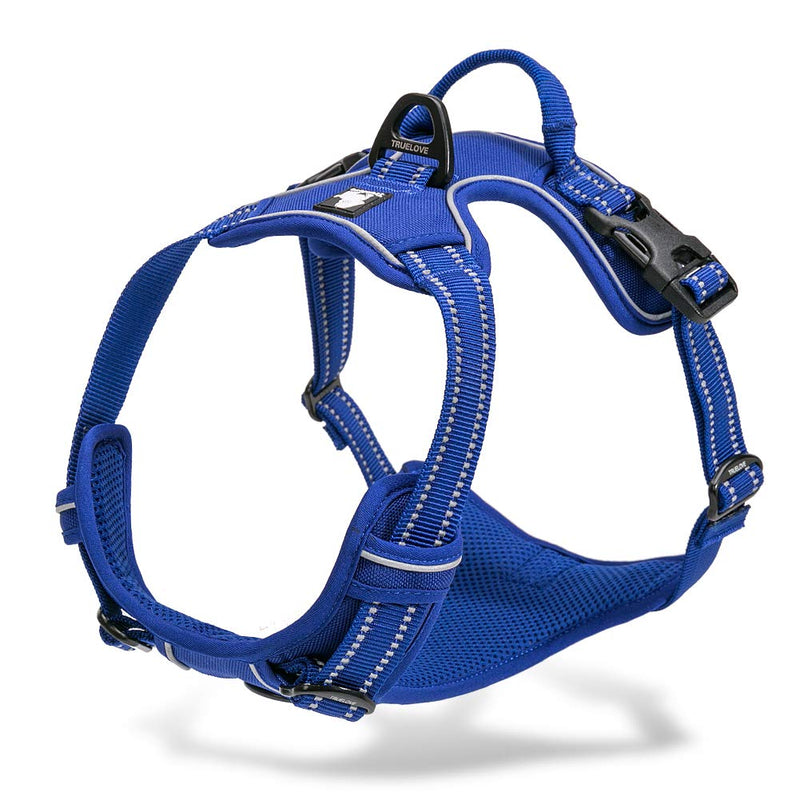 Kismaple Dog Harness No Pull Small Medium Large Dog Vest Harness with Handle Adjustable Reflective Pet Dogs No Choking Breathable Mesh Harness Training Walking Outdoor (L, Blue) L - PawsPlanet Australia