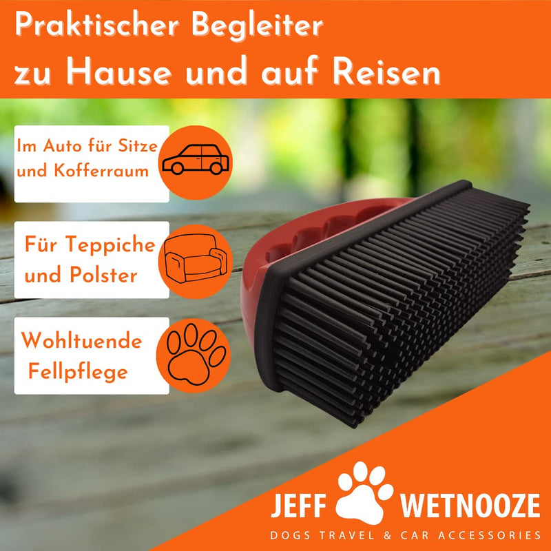 Jeff Wetnooze Silicone Brush Red, Lint Brush and Pet Hair Remover for Upholstery, Car Seats, Carpets and Clothing Plus Grooming (Red) - PawsPlanet Australia