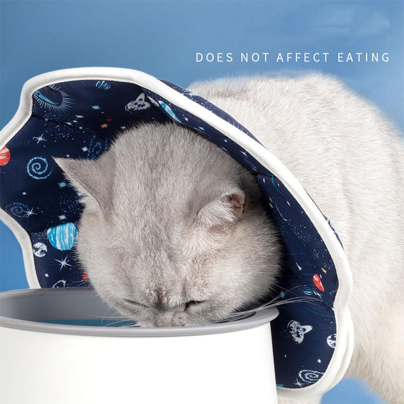 XOUDKE Cat Neck Collar, Adjustable Collar Soft Neck Collar Cat Leak Protection Collar for Small Dogs After Surgery Protective Collar -M Planet Style - PawsPlanet Australia