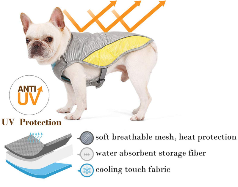 [Australia] - Kismaple Reflective Adjustable Dog Cooling Vest for Small Medium Large Dogs Puppy Cooling Jacket Pet Breathable Cooling Coat Summer Vest XL 